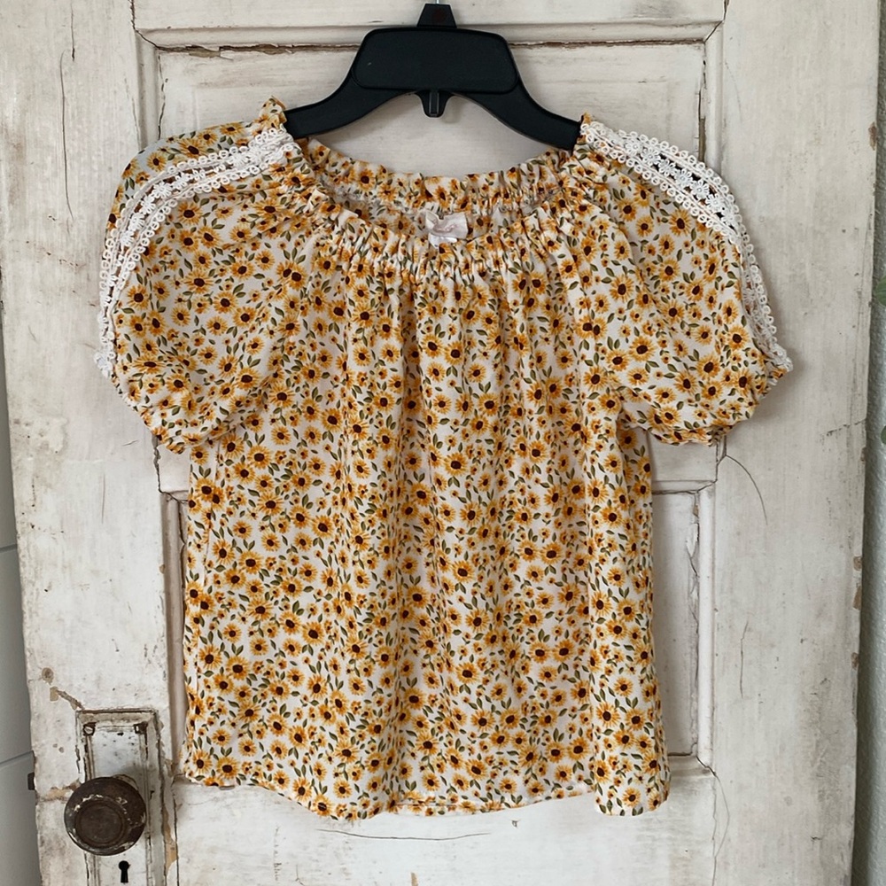 Girls Moonpink Sunflower blouse